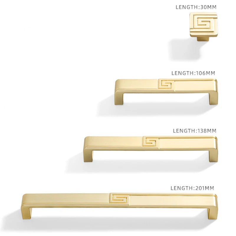 AOBT Brass Furniture Handles Nordic Fresh Chinese American Gold/Black/Bronze Cabinet Door Drawer Wardrobe Dresser Pulls Knobs