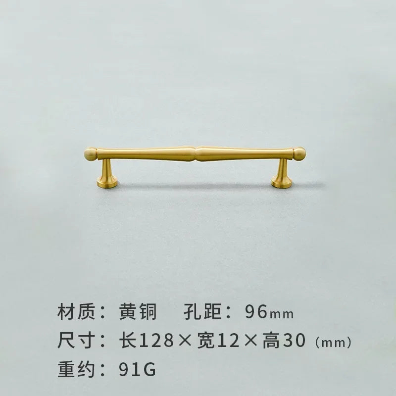 Brass Furniture Handles Modern Wardrobe Dresser Cupboard Cabinet Drawer Knobs Kitchen Cabinet Handles Refrigerator Door Pulls