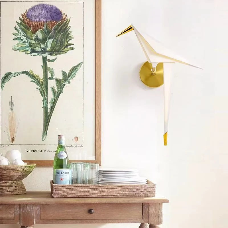 Parrot Wall Lamp Plastic Bird Sconce Light For Bedside Loft Bedroom Study Foyer Dining Room