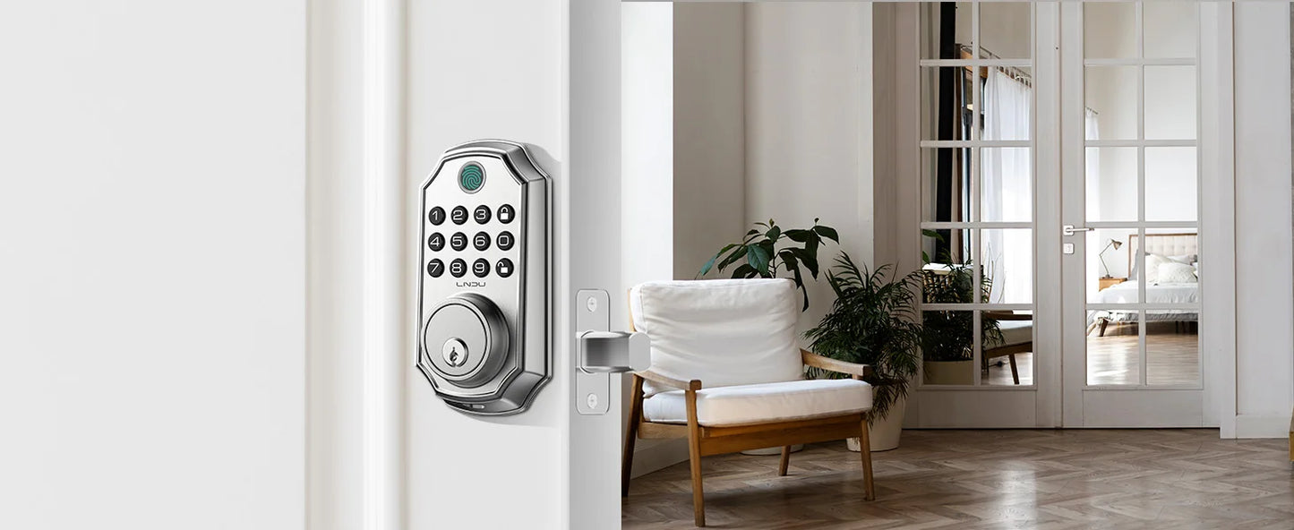 LNDU Smart Door Lock D280L Fingerprint Lock&Keypad Combination Lock All-in-One Intelligent Door Lock Waterproof Door Locks
