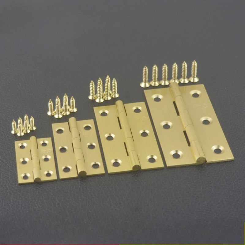 10 Pcs/Bag Brushed & Sealed Brass Hinges Jewelry Box Door Kitchen Cabinet Door Copper Hinges Small Box Exquisite Hinges