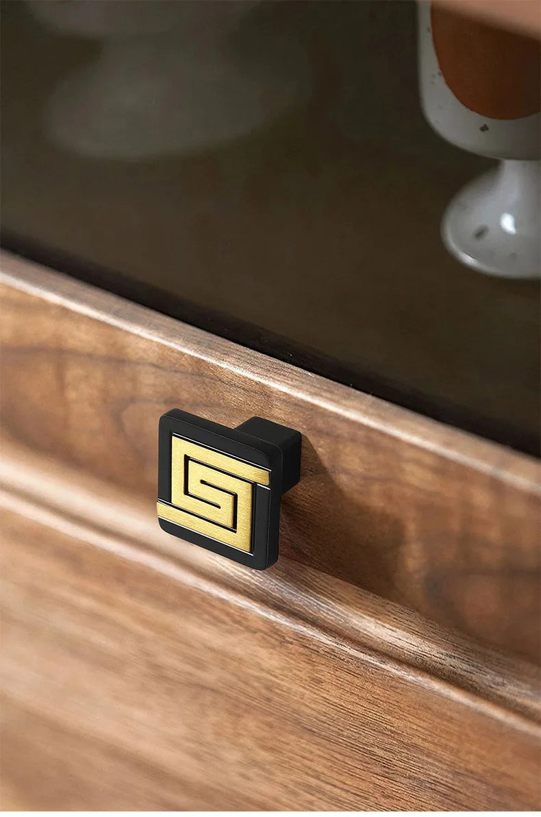 AOBT Brass Furniture Handles Nordic Fresh Chinese American Gold/Black/Bronze Cabinet Door Drawer Wardrobe Dresser Pulls Knobs