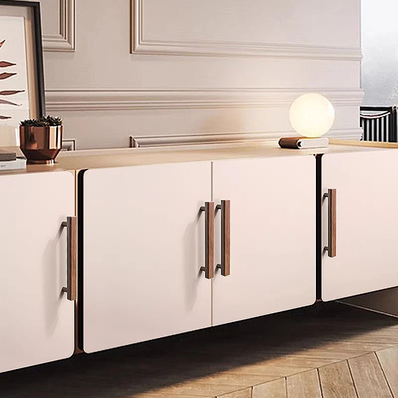Black Walnut Cabinet Handles Pearl Grey Gold Square Drawer Knobs Bedroom Solid Wooden Wardrobe Pulls Simple Furniture Hardware
