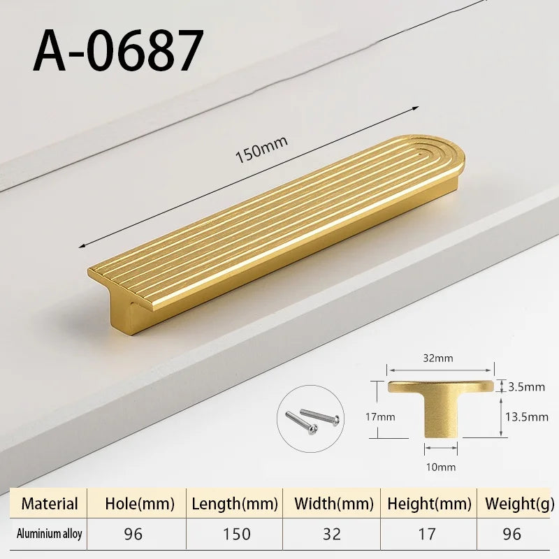 Round Unique Line Aluminium Alloy Furniture Door Knobs and Handles for Cabinet Kitchen Cupboard Drawer Pulls Home Decor Handles