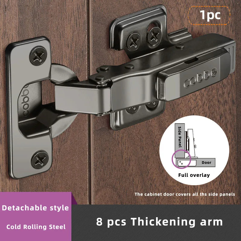 1pc Cold Rolling Steel Furniture Hinge Black-Grey Door Hydraulic Hinges Damper Buffer Soft Close For Cabinet Hardware