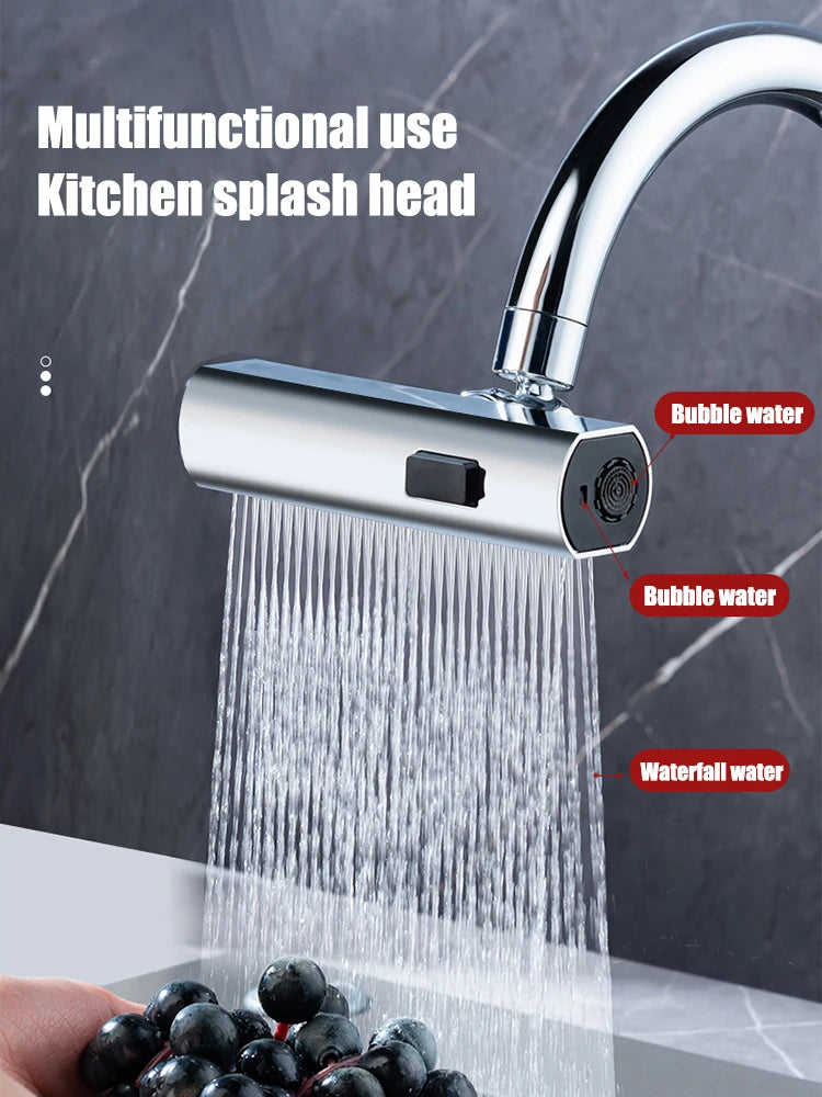Feiyu Three Level Waterfall Universal Faucet Extension Device Vegetable Washing Splash Proof Device Rotatable Universal Jointbox