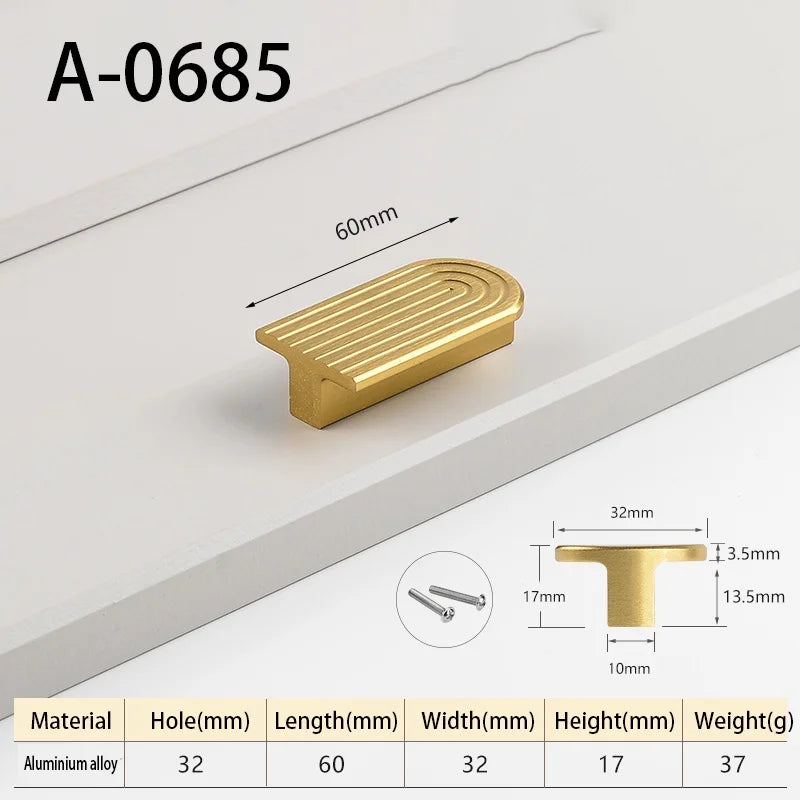 Round Unique Line Aluminium Alloy Furniture Door Knobs and Handles for Cabinet Kitchen Cupboard Drawer Pulls Home Decor Handles