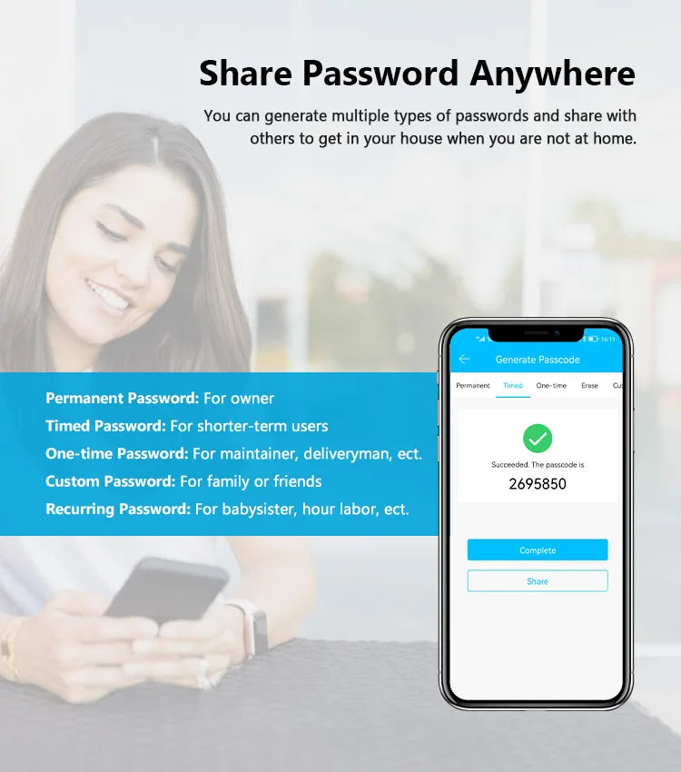 Fingerprint Lock Waterproof Tuya Wifi Remote Control Bluetooth TTLock App Card Digital Code Keyless Electronic Smart Door Lock