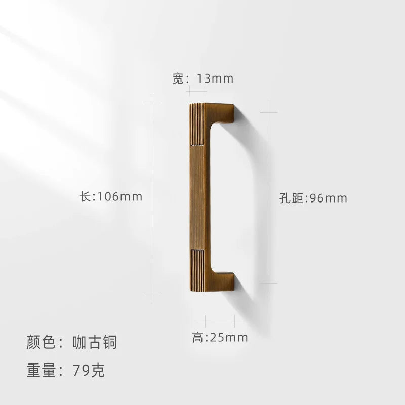 AOBT Chinese Furniture Handles Modern Cupboard Dressers Brass Gold Kitchen Cabinet Door Handles Closet Drawer Knobs Hardware