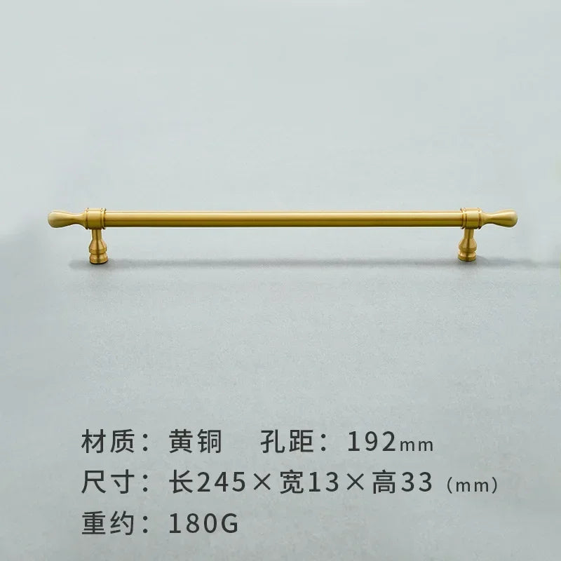 Brass Furniture Handles Modern Wardrobe Dresser Cupboard Cabinet Drawer Knobs Kitchen Cabinet Handles Refrigerator Door Pulls