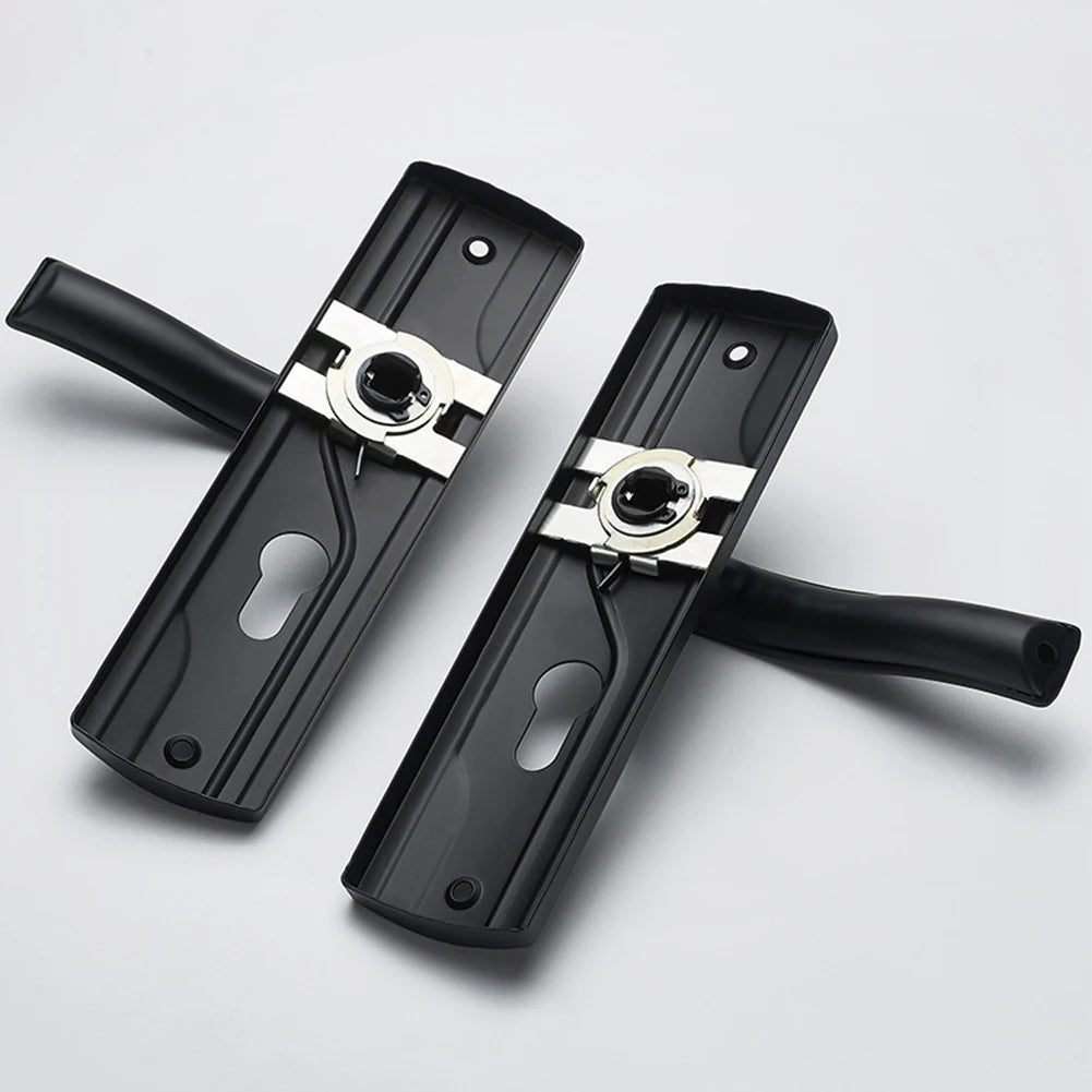 Elegant Appearance For Bedrooms Door Handle Lock Black Door Knob Easy To Install Effortless Locking High-Quality Material
