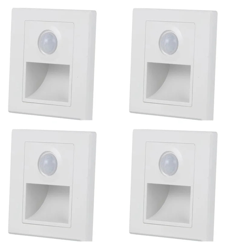 PIR Motion Detector Light Sensor led lights AC 110V-240V Recessed staircase bedroom wall lamp led night light