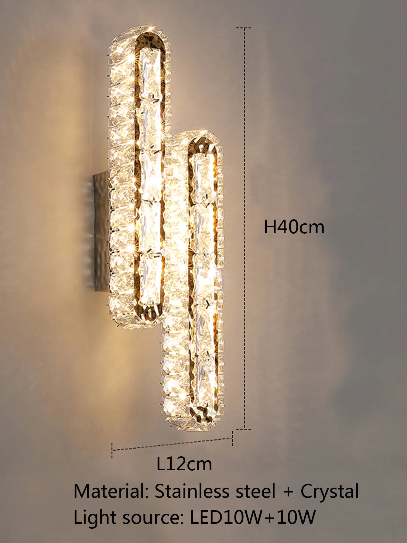 Gold/Silver Wall Lamp crystals strip interior wall light for living room background bedside corridor decoration wall