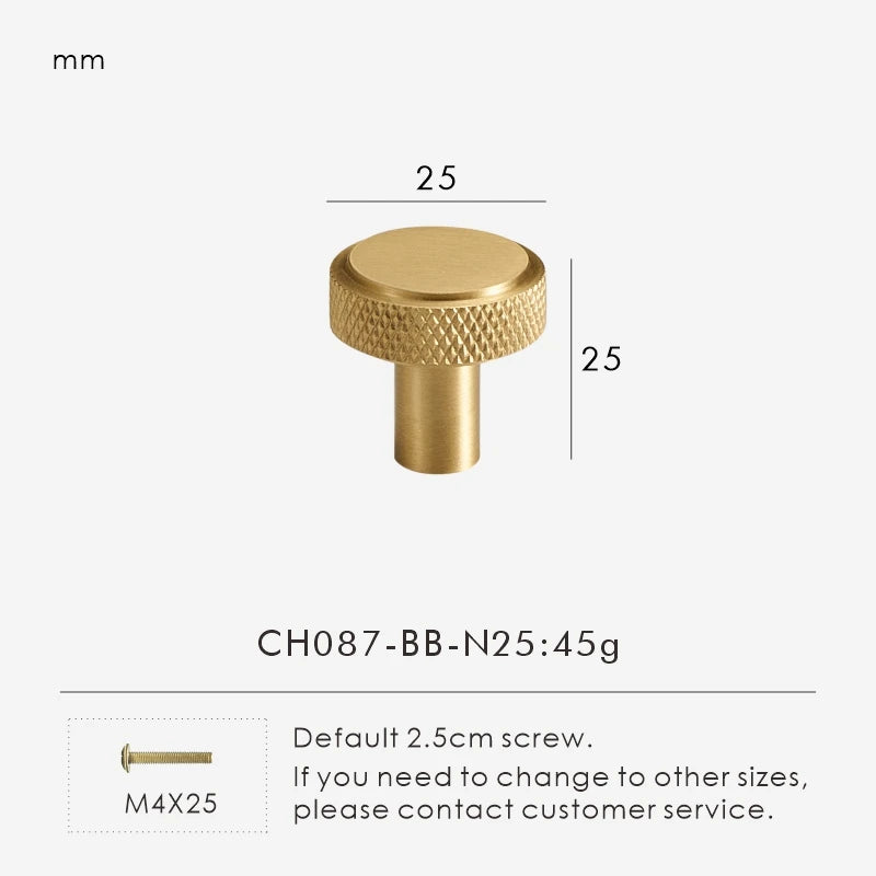 Nurlin Solid Brass Knurled Cabinet Knobs Wardrobe Handle T-bar Antique Bronze Gold Black Handle Available In Multiple Sizes