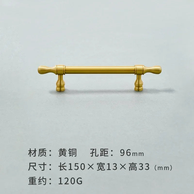 Brass Furniture Handles Modern Wardrobe Dresser Cupboard Cabinet Drawer Knobs Kitchen Cabinet Handles Refrigerator Door Pulls