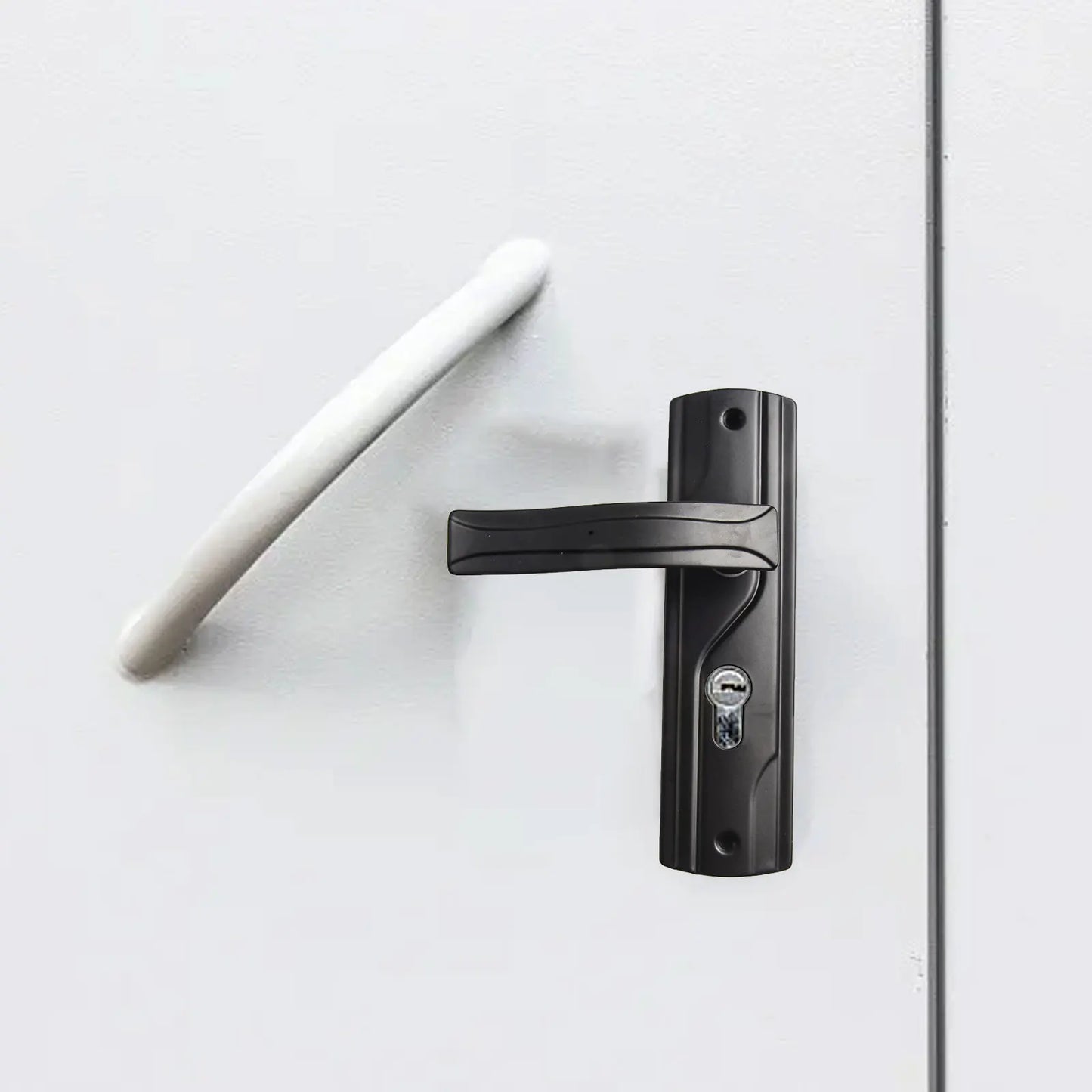 Elegant Appearance For Bedrooms Door Handle Lock Black Door Knob Easy To Install Effortless Locking High-Quality Material