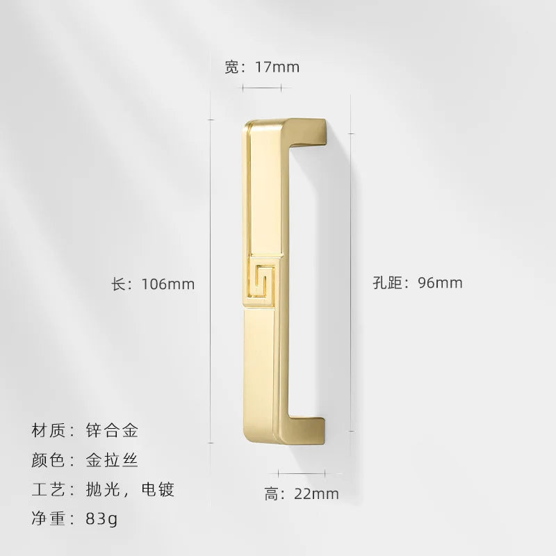 AOBT Brass Furniture Handles Nordic Fresh Chinese American Gold/Black/Bronze Cabinet Door Drawer Wardrobe Dresser Pulls Knobs