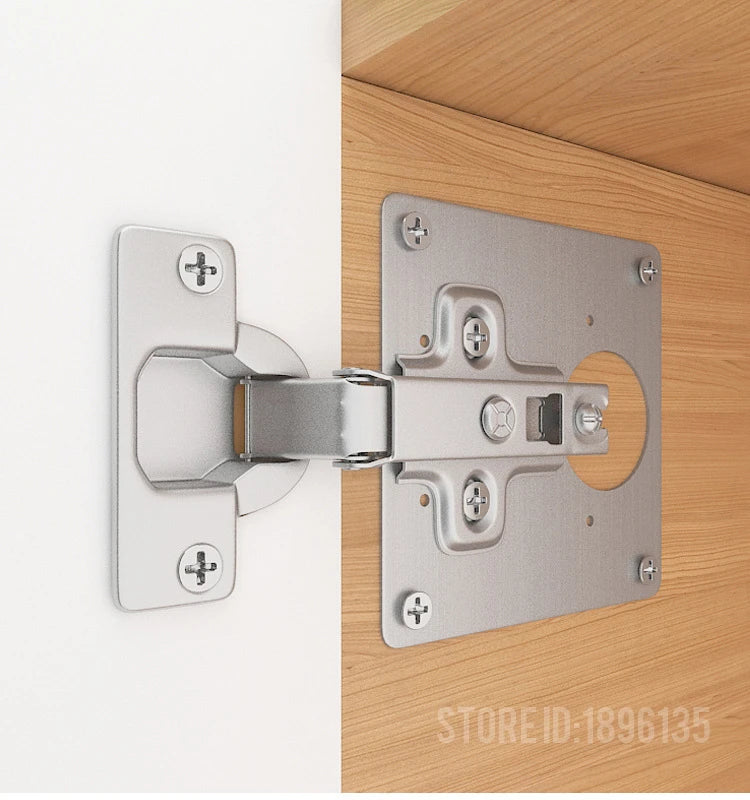 KAK 8pcs Hinge Repair Plate Brushed Stainless Steel Cabinet Hinge Fixing Plate Bracket Kit with Mounting Screws Door Hardware