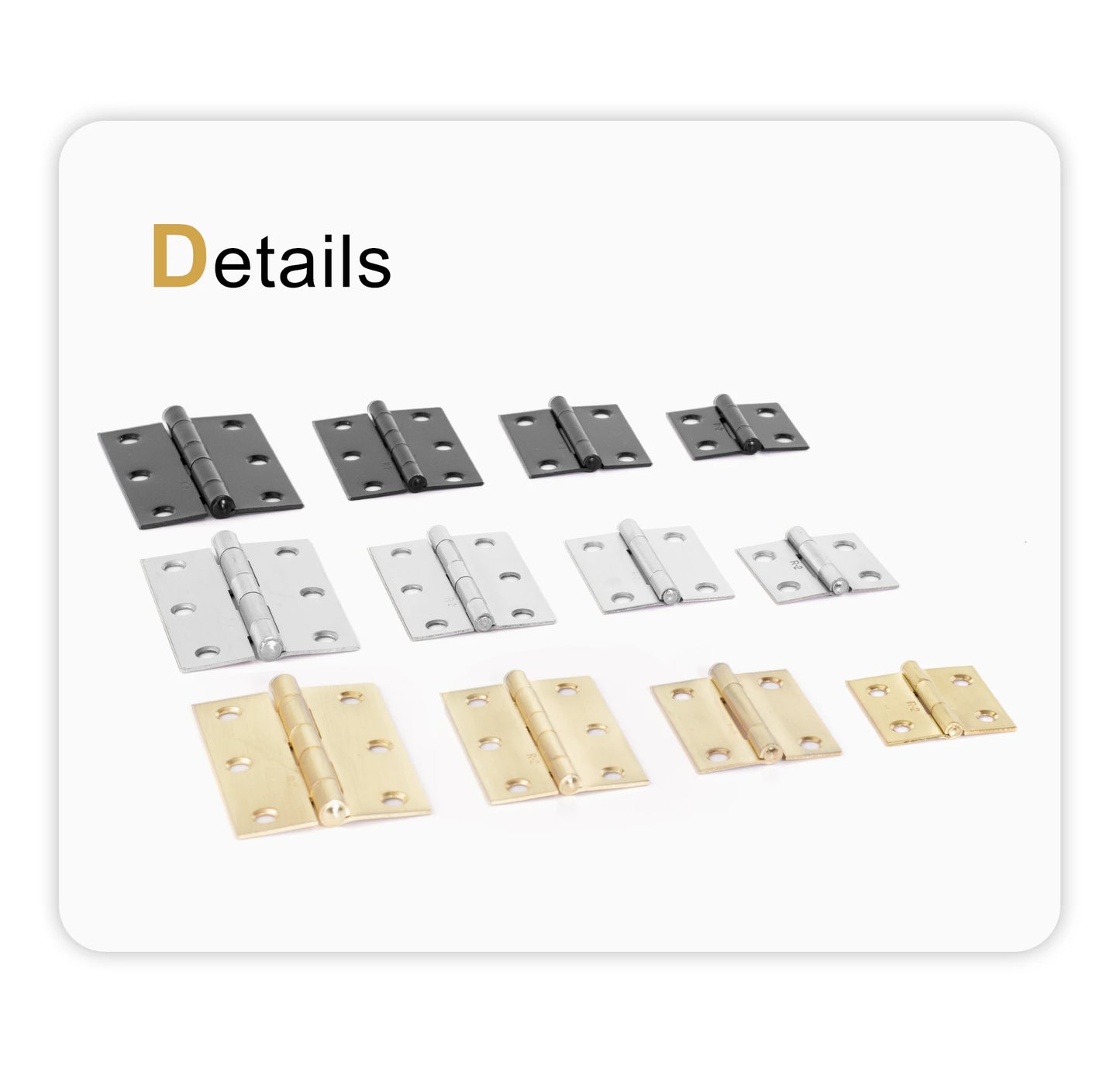 2pcs Stainless Steel Hinge 270 Degree Folding Black Small Hinges Cabinet Door Hinges for Kitchen Cupboard Wooden Box Furniture