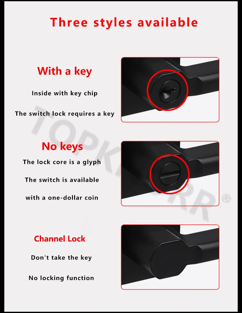 American Bathroom Door Lock Bathroom Keyless Three-pole Hand Lock Home Bedroom Door With Key Door Handle Spherical Lock Doorknob