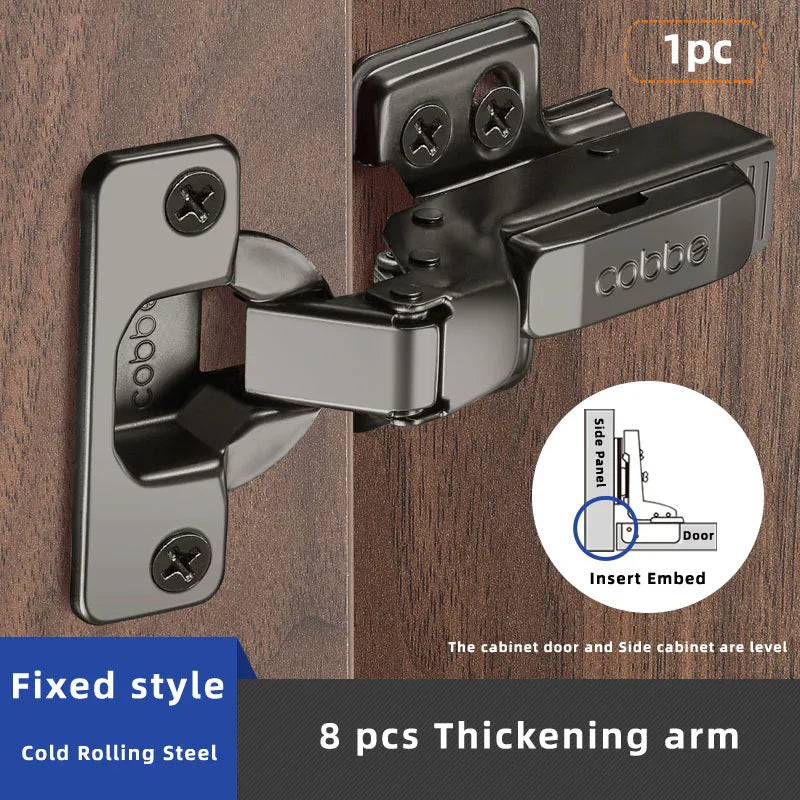 1pc Cold Rolling Steel Furniture Hinge Black-Grey Door Hydraulic Hinges Damper Buffer Soft Close For Cabinet Hardware