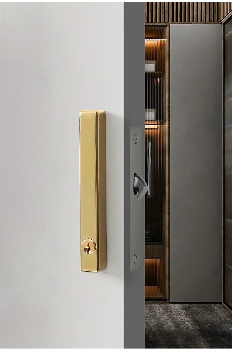 New Family Safety Sliding Door Lock Modern Simple Solid Wood Door Lock Hook Lock Toilet Black Sliding Door Lock Furniture Lock