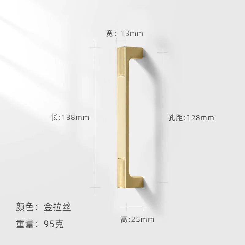 AOBT Chinese Furniture Handles Modern Cupboard Dressers Brass Gold Kitchen Cabinet Door Handles Closet Drawer Knobs Hardware