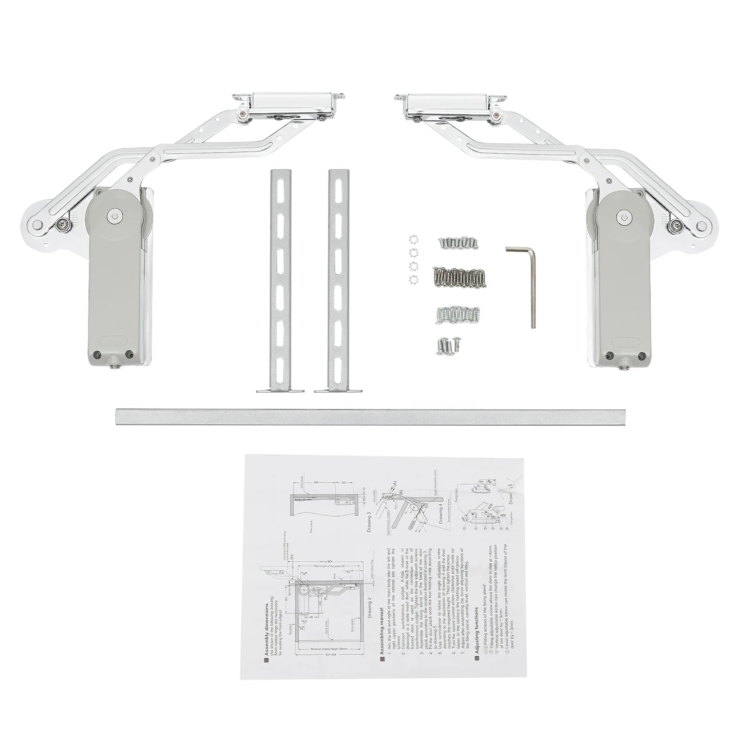 Hydraulic Buffer Cabinet Door Hinges, Adjustable Mounting Hinges, Arm Mechanism Hinges Suitable for Doors Weighing 7.72-8.82 lbs