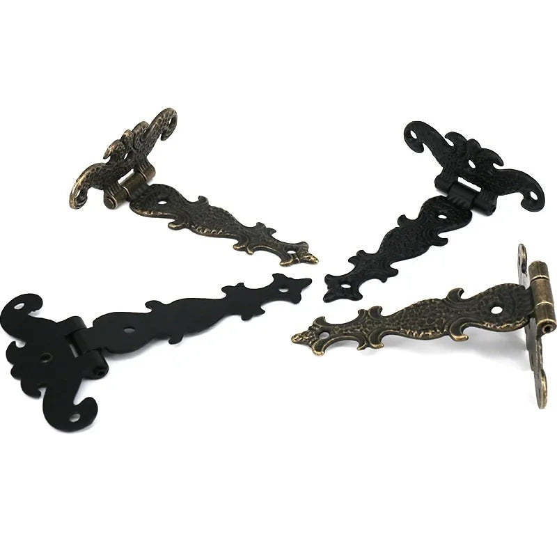 2Pcs 113*69mm Antique Bronze/Black Hinge for Windows Cabinet Cupboard Wardrobe Doors Wooden Boxes Jewelry Case Chest