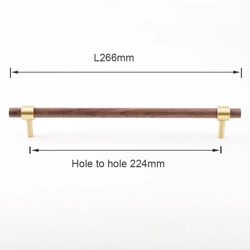 Nordic Beech Walnut Wooden Handle Drawer Knobs Wardrobe T Bar Long Handle Cupboard Knob Kitchen Cabinet Pulls Furniture Hardware