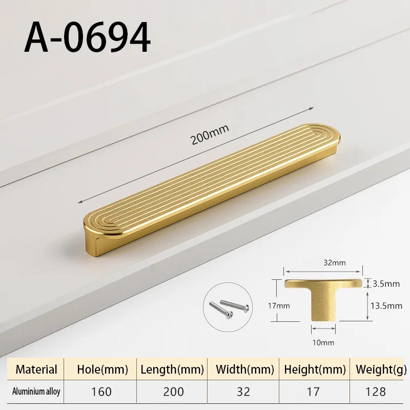 Round Unique Line Aluminium Alloy Furniture Door Knobs and Handles for Cabinet Kitchen Cupboard Drawer Pulls Home Decor Handles