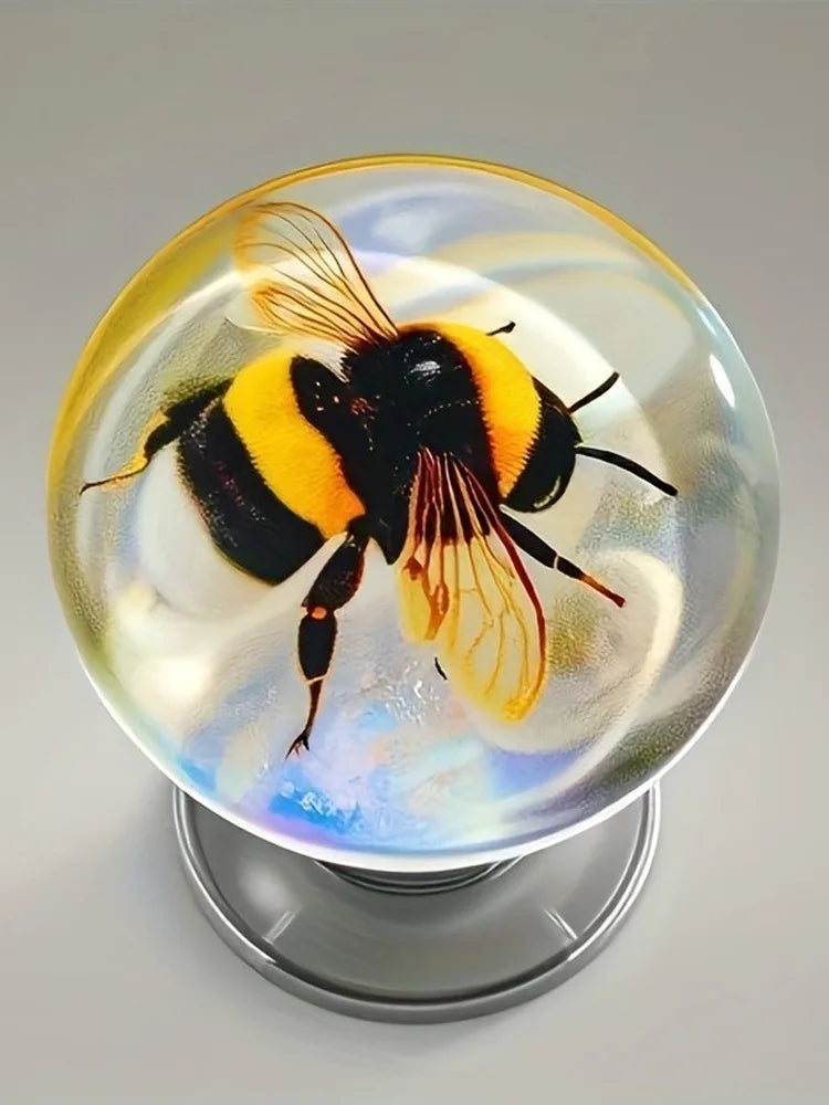 Bee Decorative Door Knob - Round Resin Door Handle,Artistic Natural Style Decoration, Suitable for Bedrooms, Cabinets