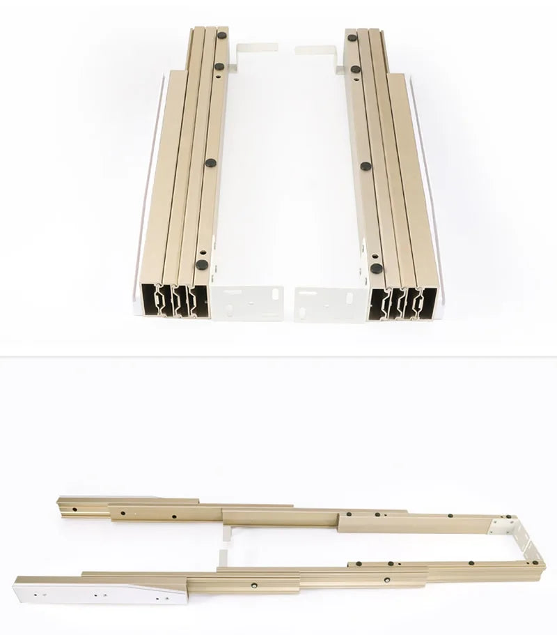 Simpler, flat push type,Concealed folding drawer slides , Aluminum telescopic table guide rail, Flat push folding desk hinge