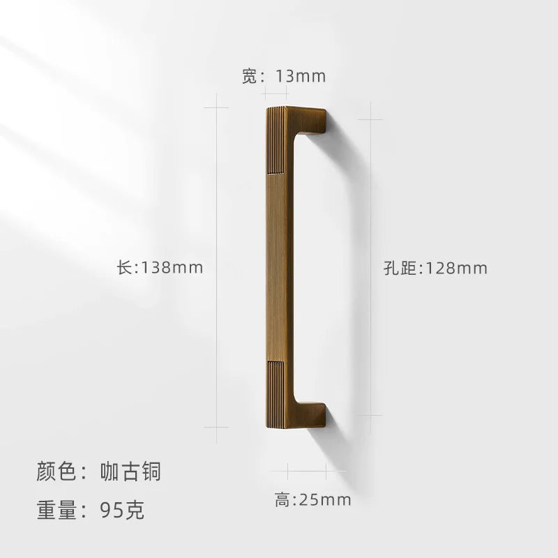 AOBT Chinese Furniture Handles Modern Cupboard Dressers Brass Gold Kitchen Cabinet Door Handles Closet Drawer Knobs Hardware
