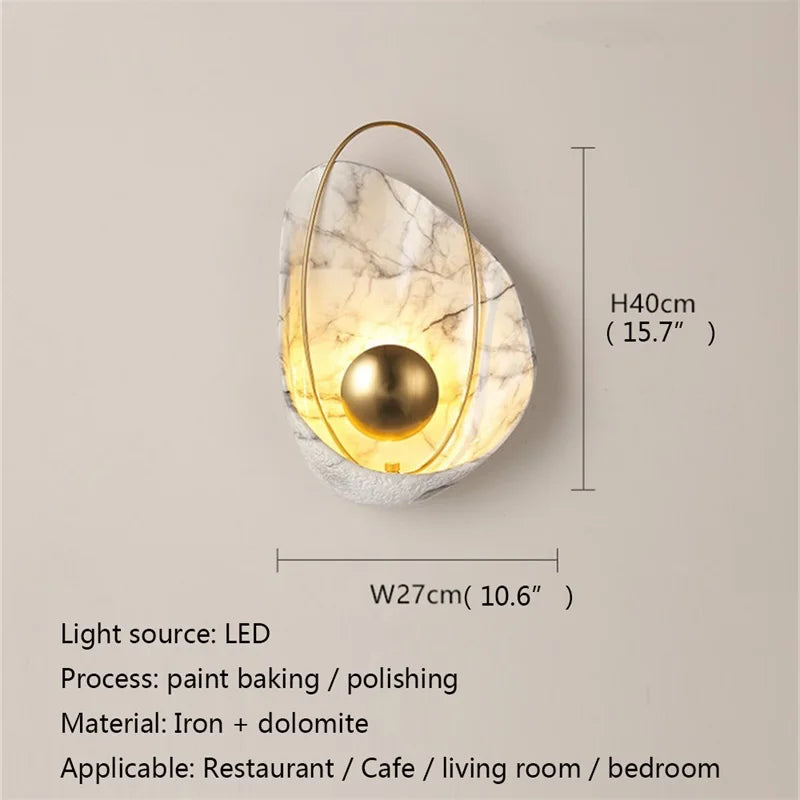 DEBBY Nordic Creative Wall Light Sconces Modern LED Lamp Pearl Shade Fixtures for Home Living Room