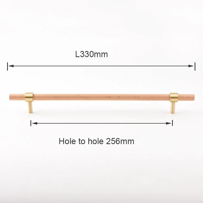 Nordic Beech Walnut Wooden Handle Drawer Knobs Wardrobe T Bar Long Handle Cupboard Knob Kitchen Cabinet Pulls Furniture Hardware