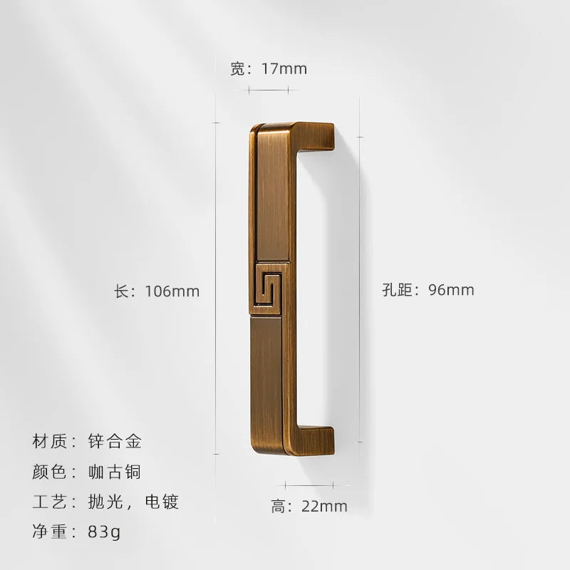 AOBT Brass Furniture Handles Nordic Fresh Chinese American Gold/Black/Bronze Cabinet Door Drawer Wardrobe Dresser Pulls Knobs
