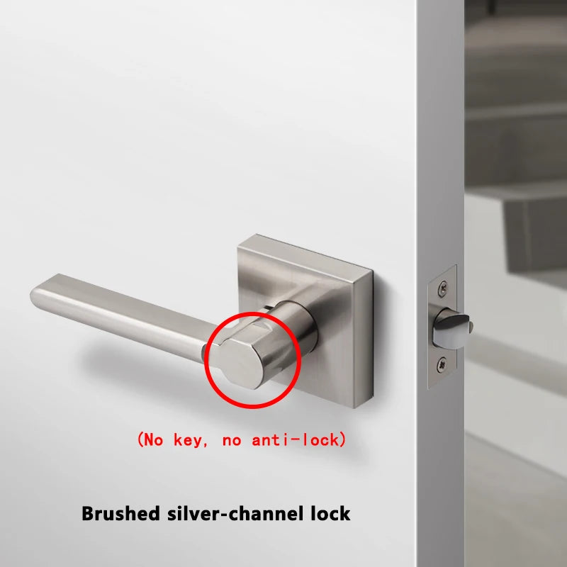 American Bathroom Door Lock Bathroom Keyless Three-pole Hand Lock Home Bedroom Door With Key Door Handle Spherical Lock Doorknob