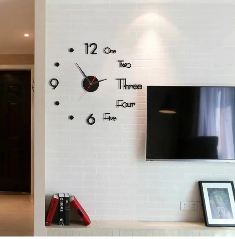 New 1pcs Creative luminous wall clock living room diy wall sticker clock mute clock wall home decoration