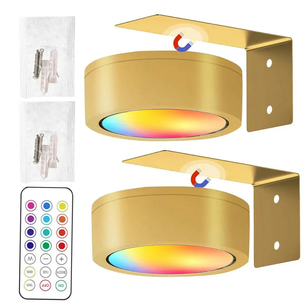 LED Magnetic Wall Sconce Lights Wall Mounted Lamp with Remote Control 13-Color RGB Painting Art Display Light Dimmable