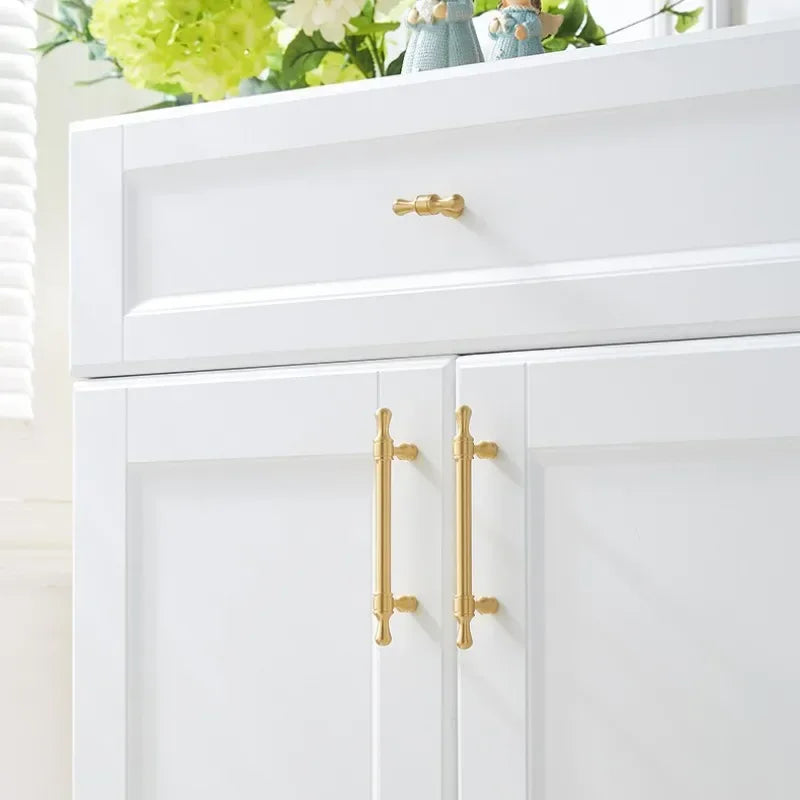 Brass Furniture Handles Modern Wardrobe Dresser Cupboard Cabinet Drawer Knobs Kitchen Cabinet Handles Refrigerator Door Pulls