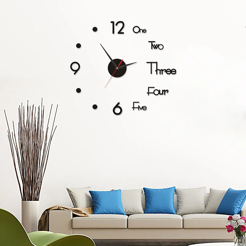 New 1pcs Creative luminous wall clock living room diy wall sticker clock mute clock wall home decoration