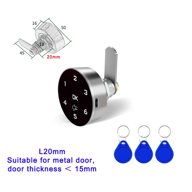 Touch Keypad Digital Password RFID IC Card Cabinet Drawer Lock