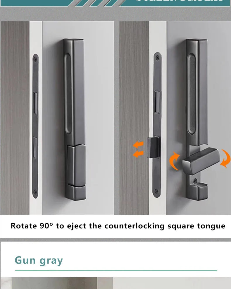 Single-Side Invisible Sizzle Lock Single-Side Lock For Interior Bedroom Background Door Secret Lock Hidden Black Door Handle