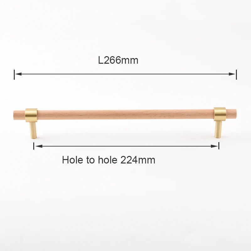 Nordic Beech Walnut Wooden Handle Drawer Knobs Wardrobe T Bar Long Handle Cupboard Knob Kitchen Cabinet Pulls Furniture Hardware