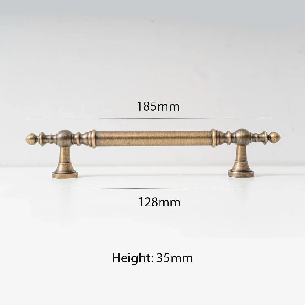 Vintage Bronze Solid Brass Handles for Bedroom Kitchen Cupboard Cabinets Door Knob Wardrobes Furniture Hardware 224mm
