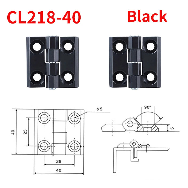 2PCS CL218-40/40 Zinc Alloy Heavy 304 Stainless Steel Large Switch Cabinet Door Iron Hinge