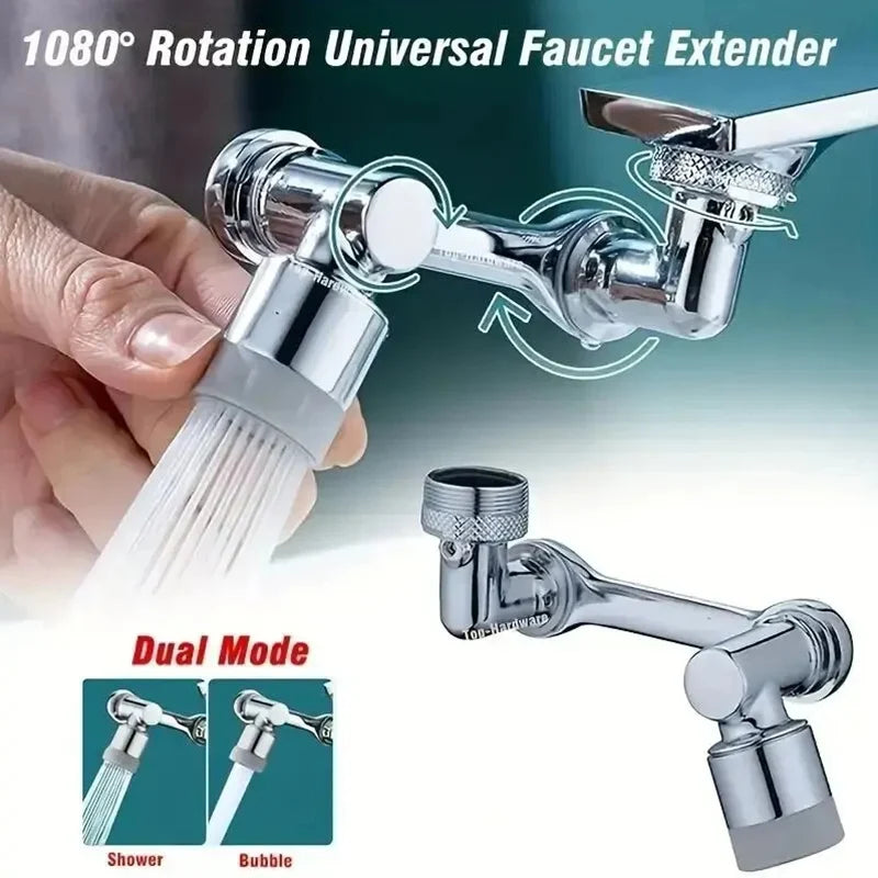 1-2pcs Faucet Extender, Alloy Robotic Arm,1080° Rotating Universal Faucet Extension, Swivel Faucet For Bathroom Sink