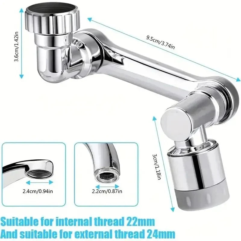 1-2pcs Faucet Extender, Alloy Robotic Arm,1080° Rotating Universal Faucet Extension, Swivel Faucet For Bathroom Sink