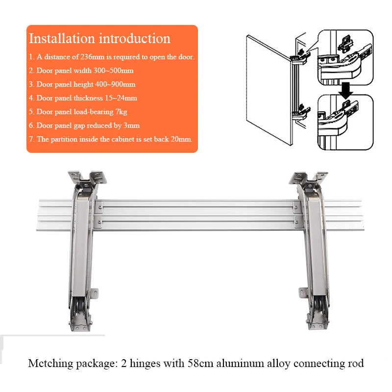 Cabinet Bus Door Hinges Wardrobe Folding Silent Slide Rail Lateral Swing Opening Damping Buffer Door Hinge Furniture Hardware